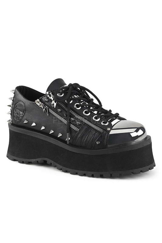 Men's Spiked double zipper Lace Up Oxford