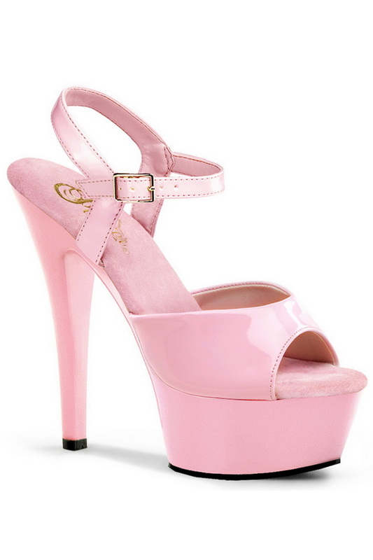 6" Heel Baby Pink Platform Ankle Strap Sandals