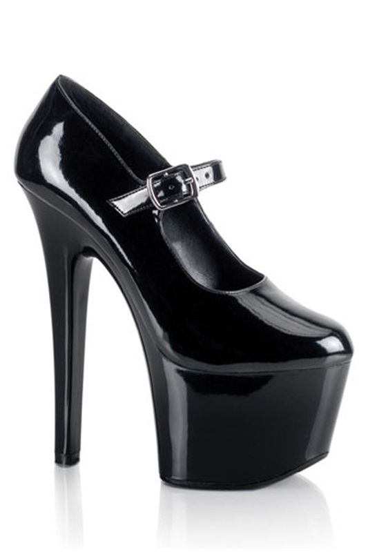 Black Patent Exotic Dancer Mary Jane Stiletto Heels