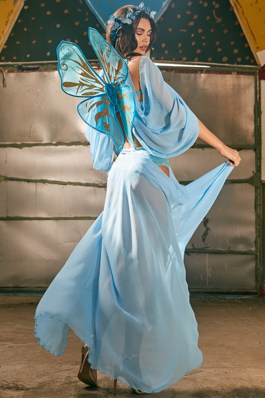 Blue Fairy Butterfly Fantasy Halloween Costume image 4