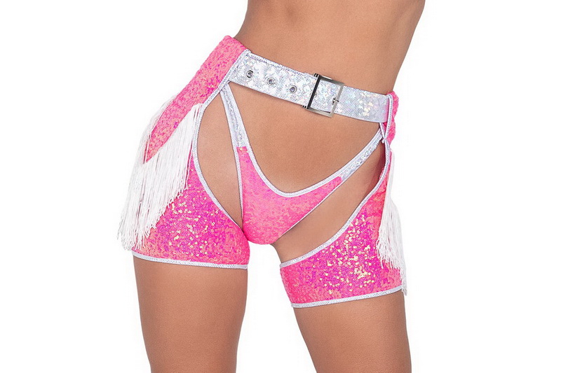Giddy Up Cowgirl Hot Pink Fringed Short Chaps