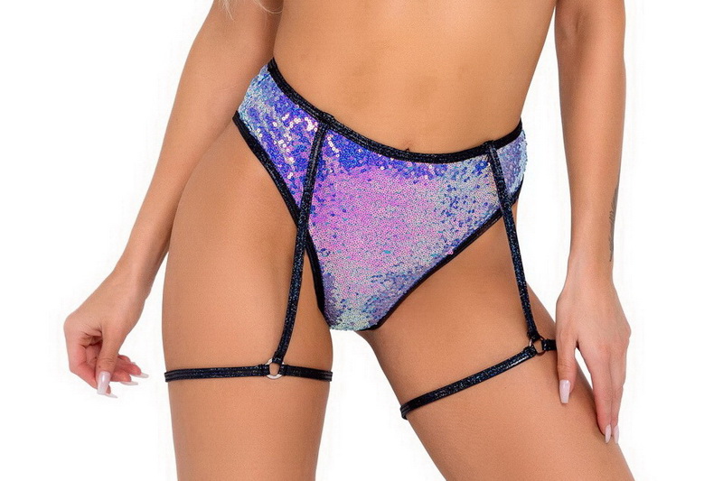 Jade & Black High Waisted Sequin Shorts