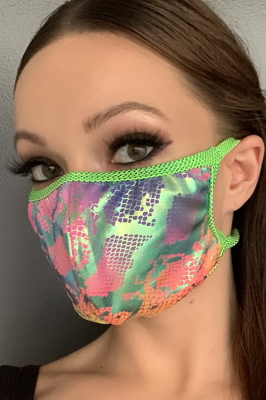 Rainbow Snake Print Face Mask