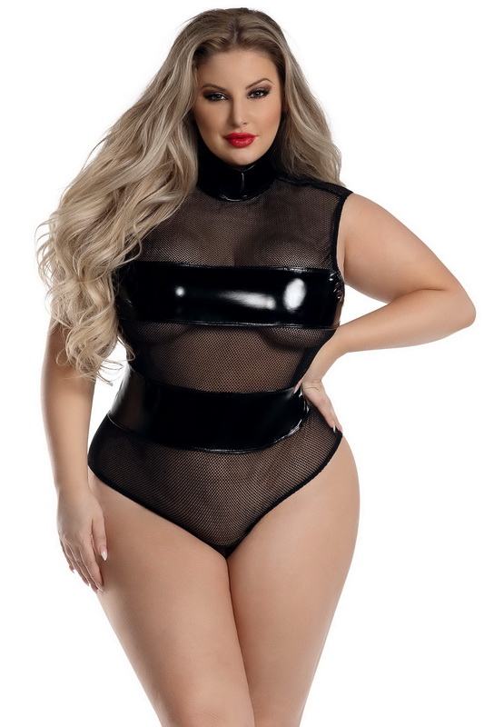 Plus Size Black Cinta Banded Teddy