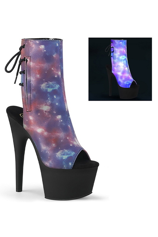 7" Heel Galaxy Lace-Up Ankle Boots