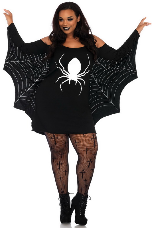 Plus Size Jersey Spider Web Dress Costume
