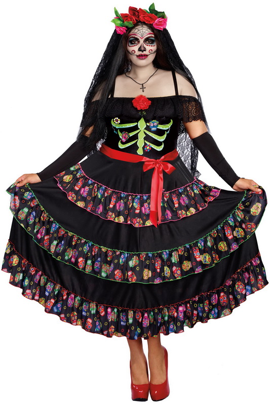 Plus Size Lady of the Dead Halloween Costume