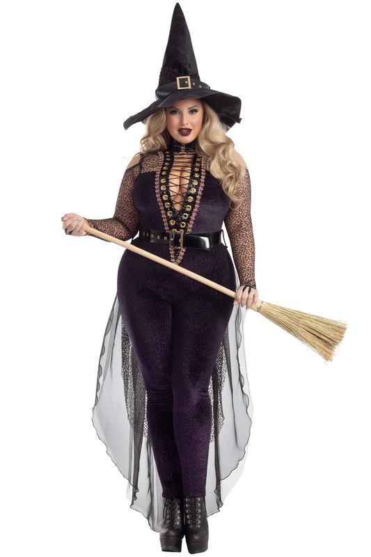 Plus Size Midnight Violet Witch Costume