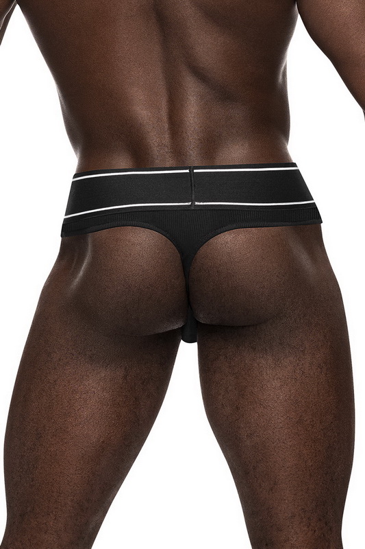 Men's Black Modal Rib Bong Thong image 2