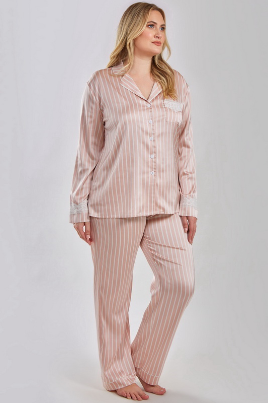 Plus Size Pinstripe Me Down Pajamas image 1