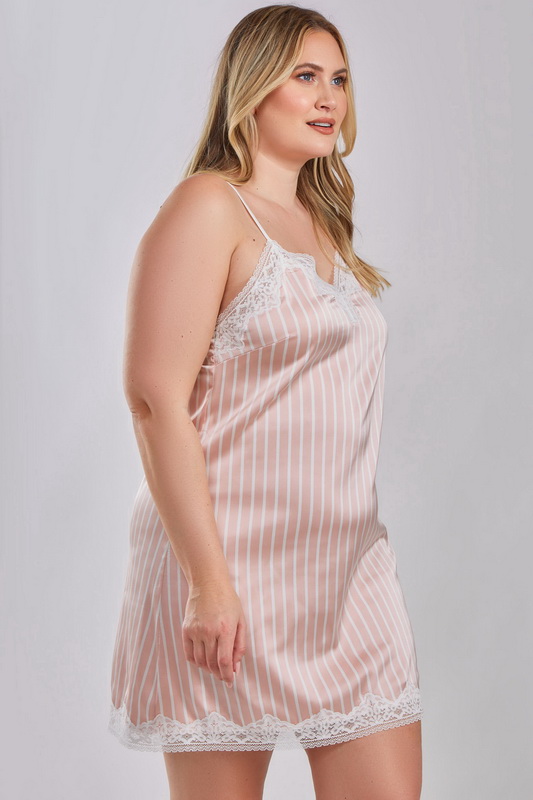 Plus Size Pinstripe Me Down Lingerie Chemise image 1