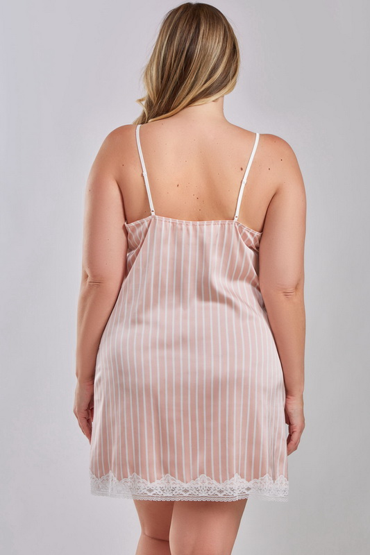 Plus Size Pinstripe Me Down Lingerie Chemise image 2