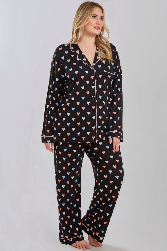 Plus Size Hugs & Kisses Long Sleeved Pajamas image 1