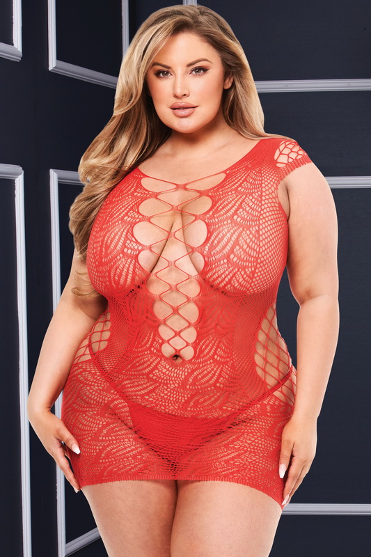 Plus Size Red Tonight's The Night Lingerie Chemise