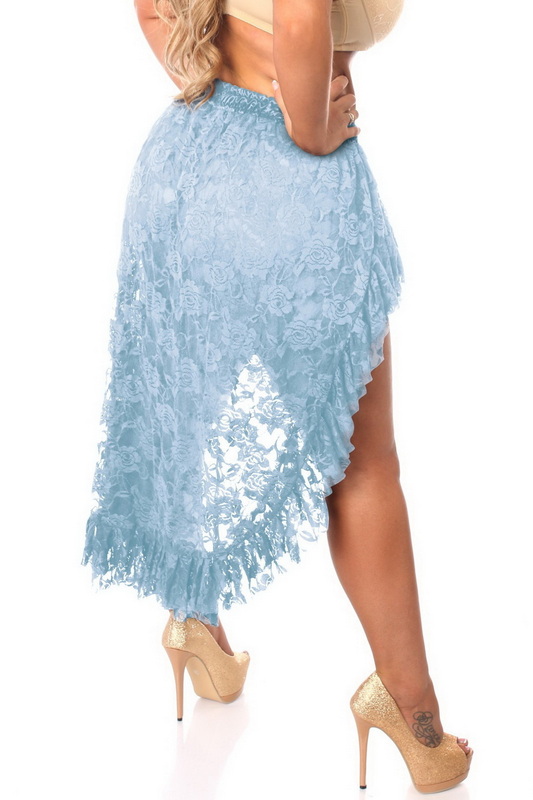 Light Blue Short High Low Lace Skirt image 1