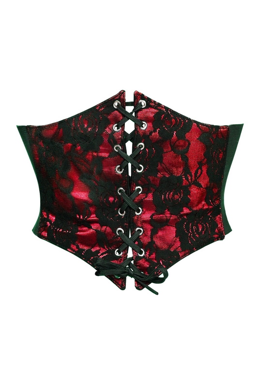 Lavish Red & Black Lace Waist Cincher