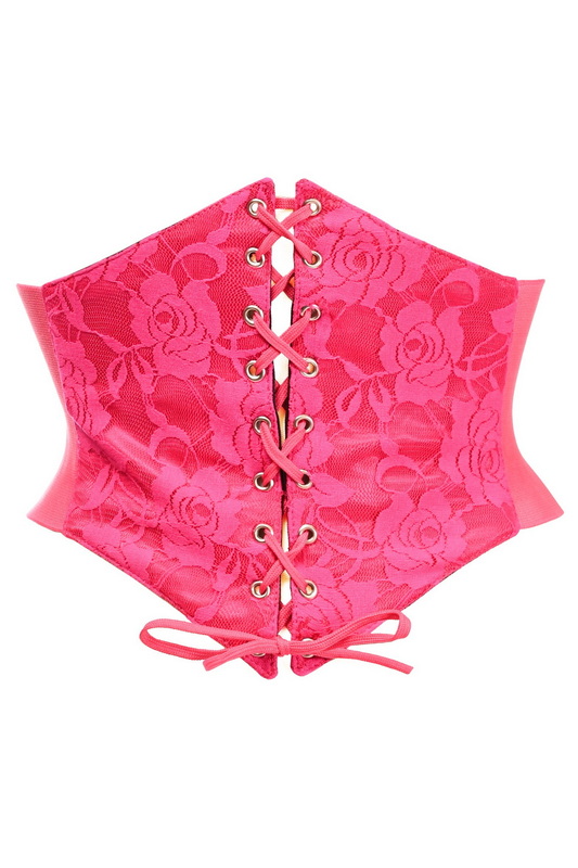 Plus Size Lavish Fuchsia Lace Waist Cincher