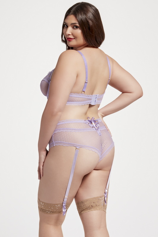 Plus Size Lavender Mystic Floral Lingerie Bra Set image 2
