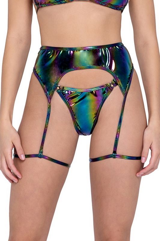 Insomniac Vinyl Iridescent Garter Belt