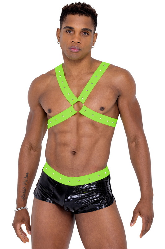 Men's Neon Green Studded Harness