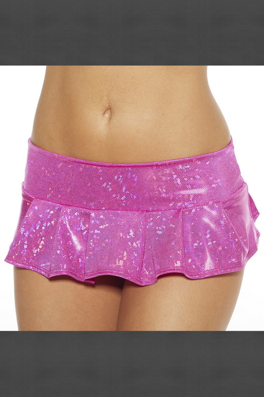 Fuchsia Mini Sequined Micro Mini Skirt