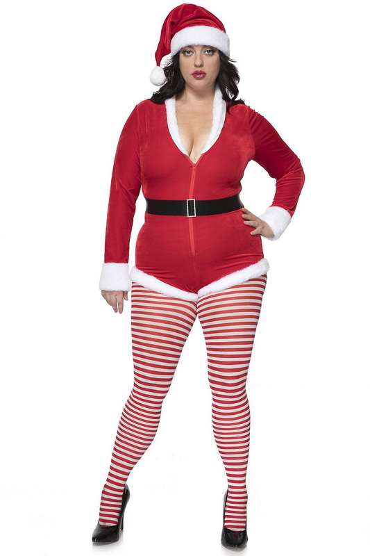 Plus Size Stunning Christmas Santa Holiday Costume