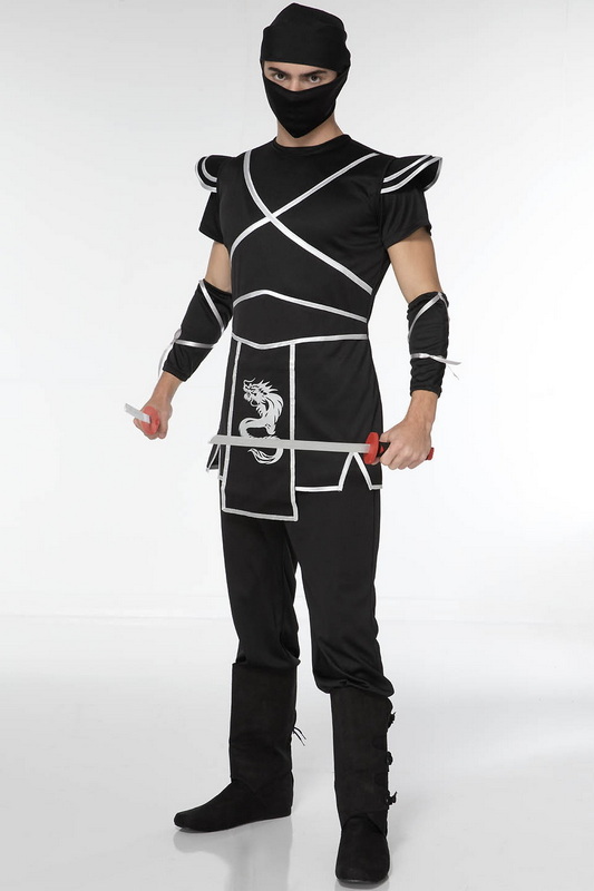 Men's Black & Silver Ruthless Ninja Halloween Costume