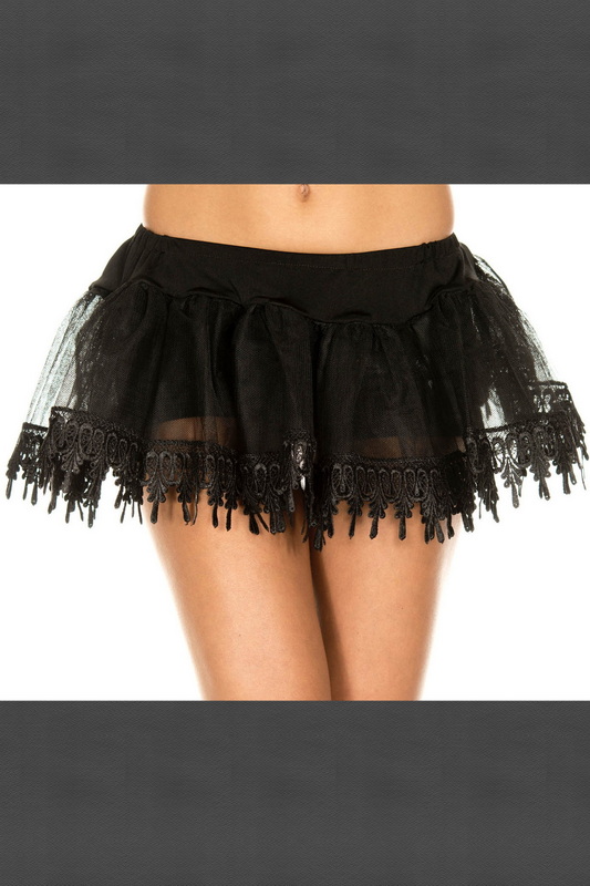 Black Tear Drop Net Petticoat