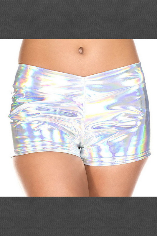 Shiny Silver Booty Shorts