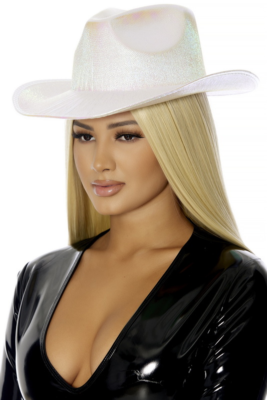 White Metallic Cowboy Hat