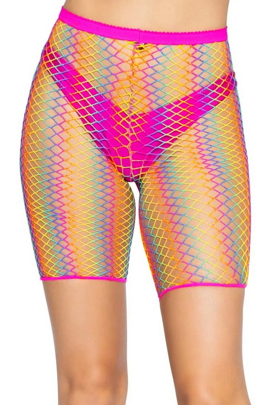 Rainbow Net Biker Shorts