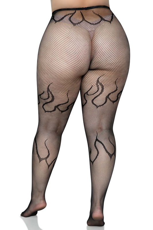 Plus Size Flame Net Tights image 4