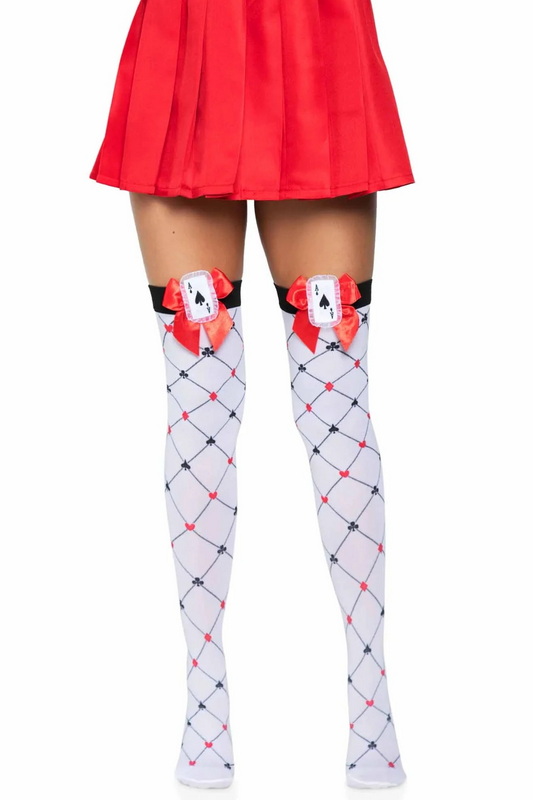 Woven Card Suit Costume Stockings