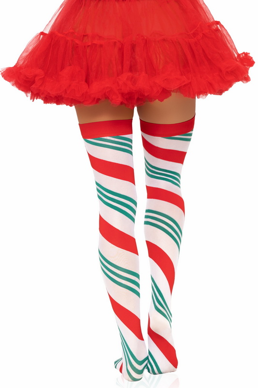 Holiday Ribbon Striped Thigh Highs image 1
