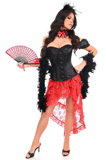 Top Drawer 6 PC Sexy Saloon Girl Corset Costume