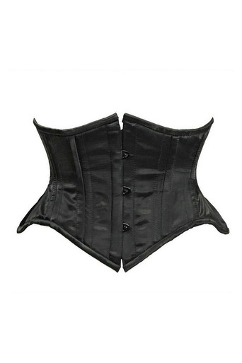 Top Drawer Black Patent Steel Boned Underwire Curvy Cut Waist Cincher Corset