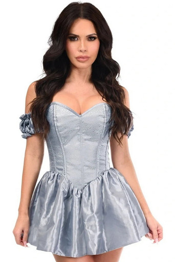 Top Drawer Steel Boned Black Brocade & Taffeta Corset Dress