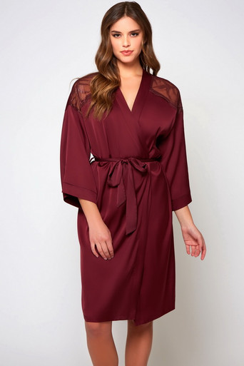 Burgundy Old Money Satin Robe- Spicy Lingerie
