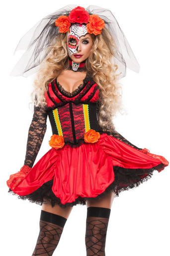 Cinched Day Of The Dead Costume- Spicy Lingerie