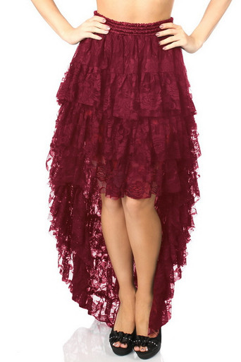 Lt Purple High Low Lace Skirt main image 1