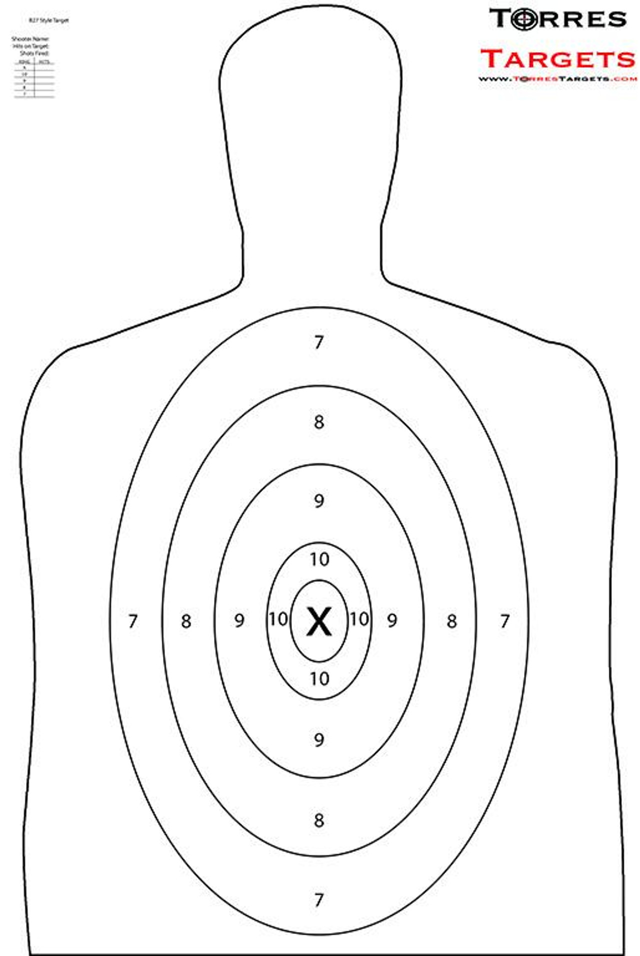 22 silhouette target dimensions