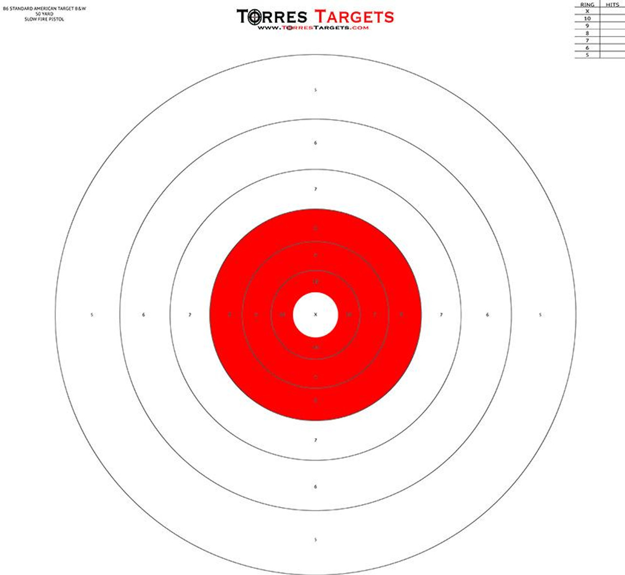 b6 style bullseye target red from torrestargets com