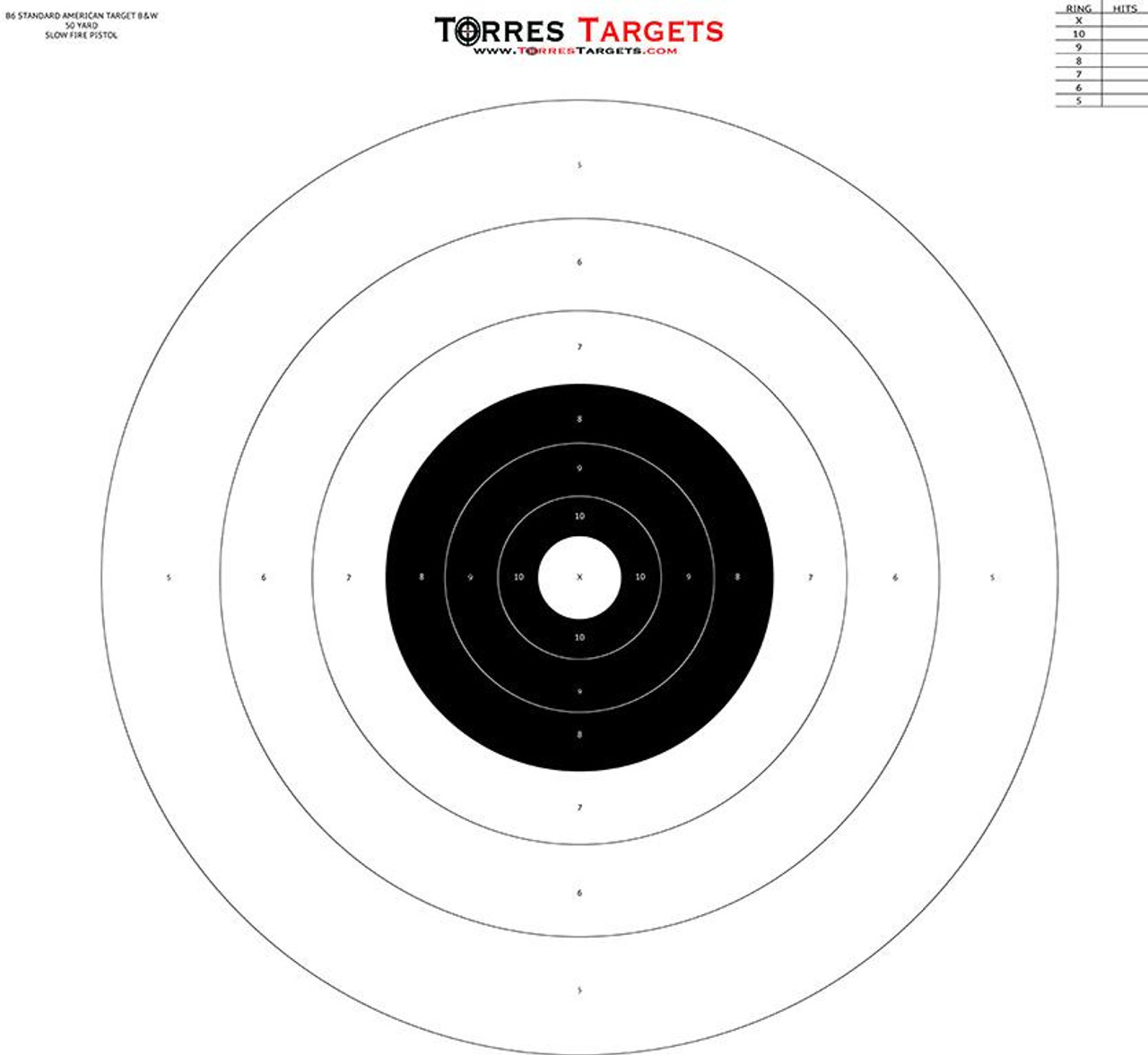 B6 Bullseye Target Black and White from TorresTargets.com