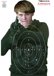 Dylann Roof Terrorist Paper Shooting Target with Rings Dylann Roof Terrorist Paper Shooting Target with Rings