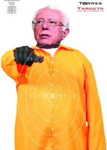 Bernie Sanders Paper Shooting Target - Prison Escapee  With Rings Bernie Sanders Paper Shooting Target - Prison Escapee  With Rings