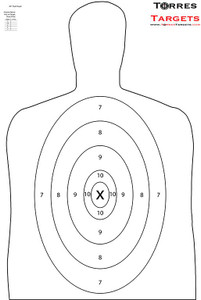B27 Style Silhouette Paper Shooting Target White B27 Style Silhouette Paper Shooting Target White