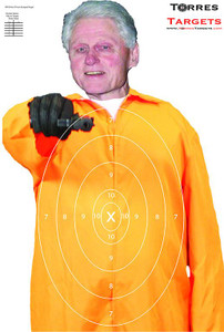 Bill Clinton Paper Shooting Target - Prison Escapee with Rings Bill Clinton Paper Shooting Target - Prison Escapee with Rings