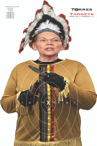 A paper shooting target of Elizabeth Warren A paper shooting target of Elizabeth Warren