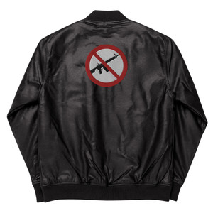 Ultimate Gray Man No-AR 15 Leather Bomber Jacket Ultimate Gray Man No-AR 15 Leather Bomber Jacket