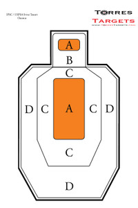 IPSC & USPSA Style Paper Shooting Target - Orange IPSC & USPSA Style Paper Shooting Target - Orange